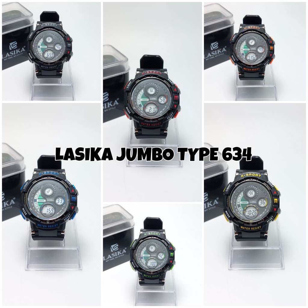 Jam Tangan Digital Rubber | Jam Tangan Pria Hitam Bulat | Jam Tangan Anti Air LASIKA 634