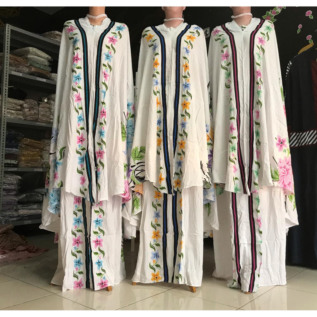 Mukena Bali  Katun Rayon Varian Putih Original