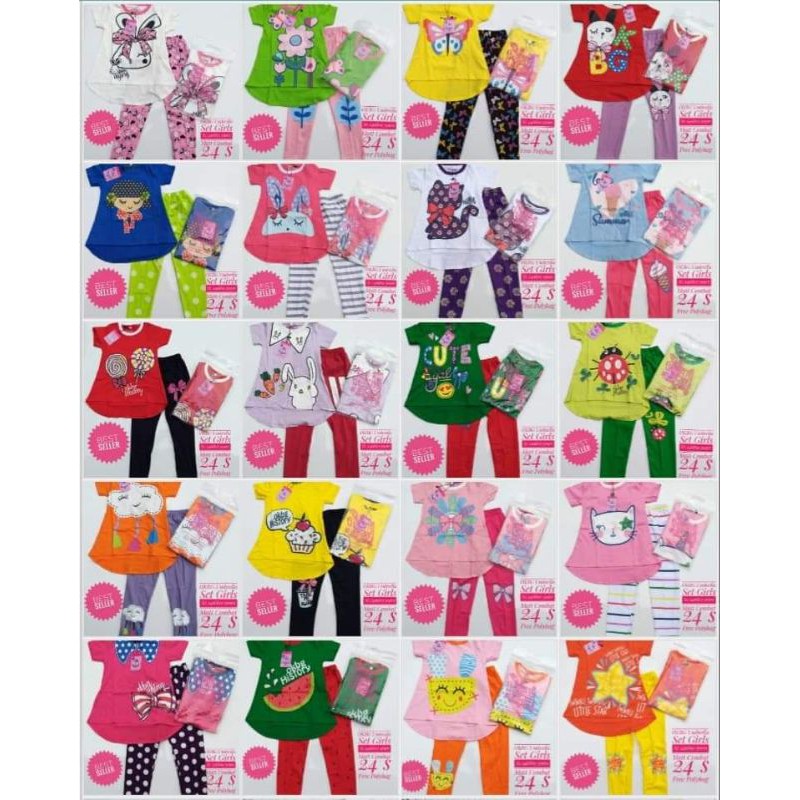 Baju Setelan One Set Kaos Harian Anak Cewek Perempuan Murah OKBG