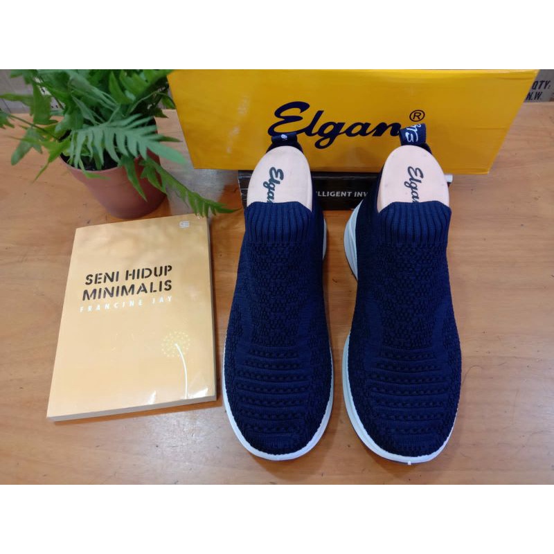 Sepatu Sport Elgan Tanpa Tali Navy