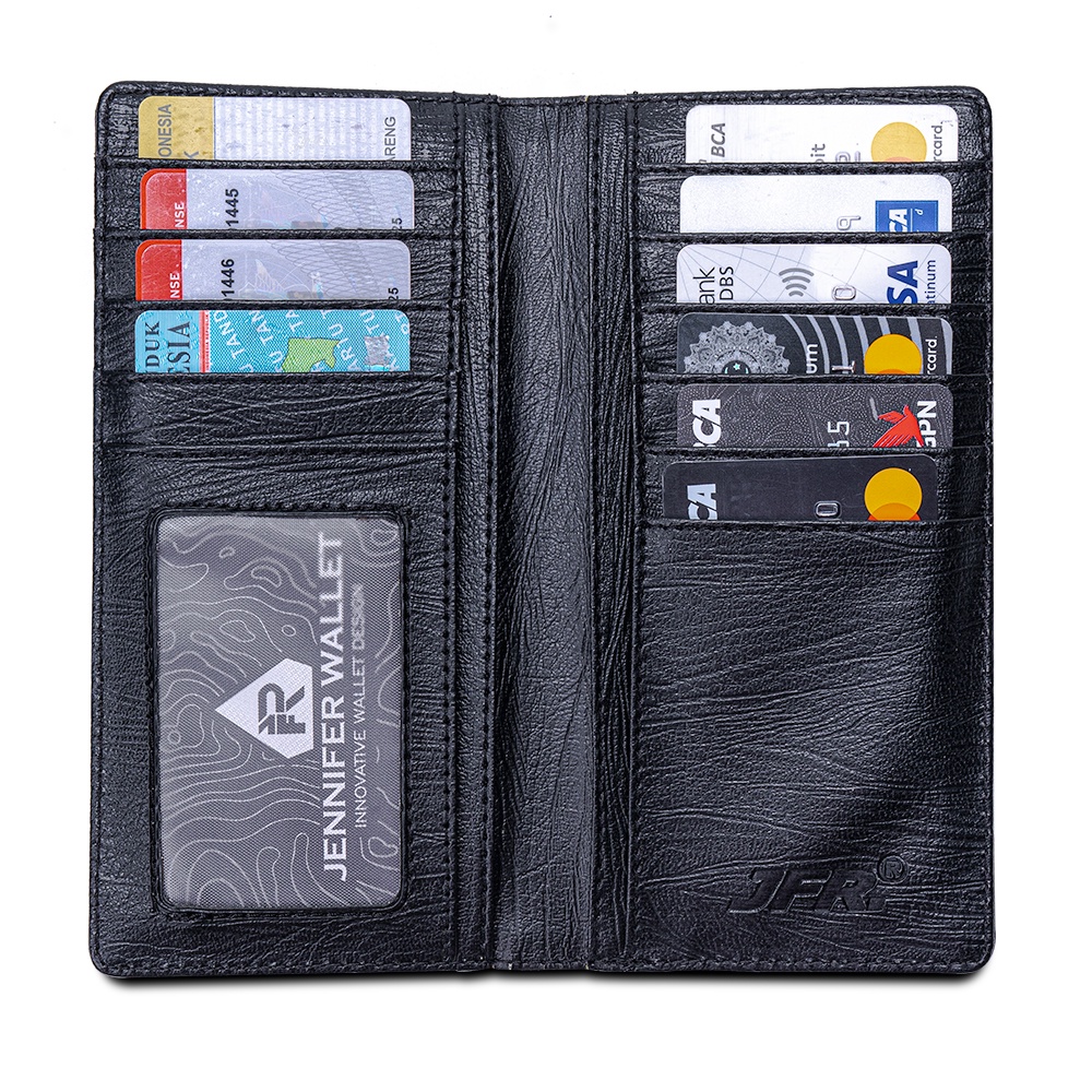 JFR Fashion Dompet Pria Bahan Kulit PU Premium Leather J37 LONG - Hitam-5