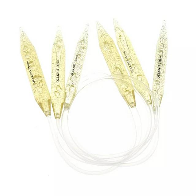 Circular knitting needle bahan plastik transparan ukuran jumbo