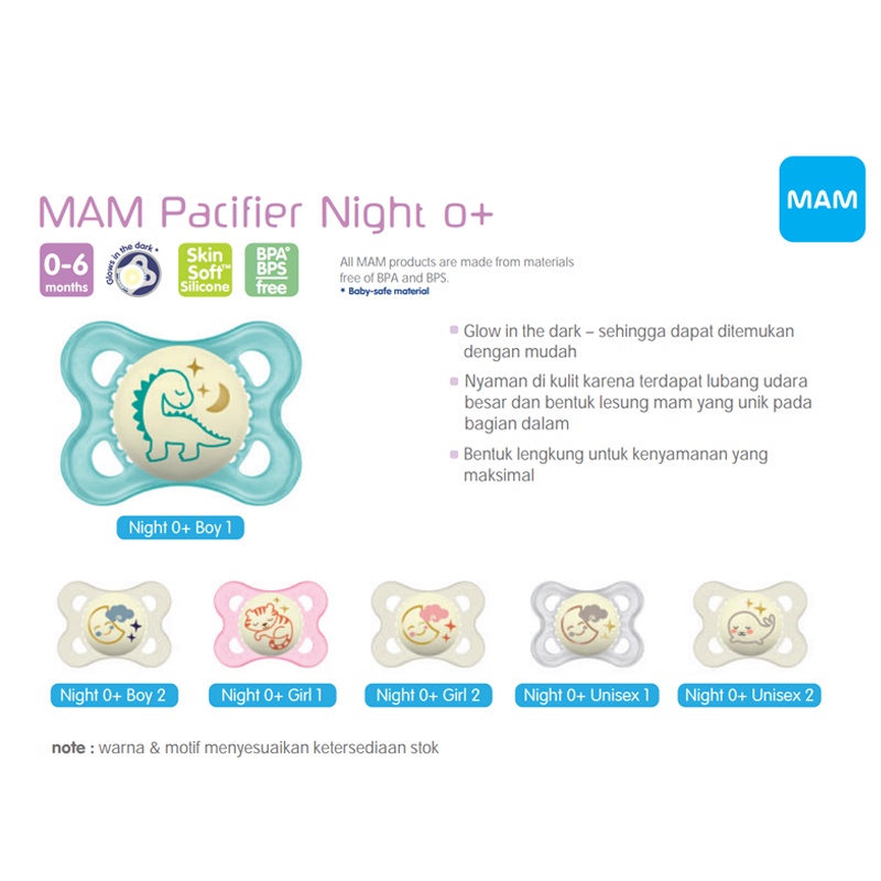 MAM Pacifier Original Air Night Empeng Susu Ibu Dot Anak Bayi Soother - ALD