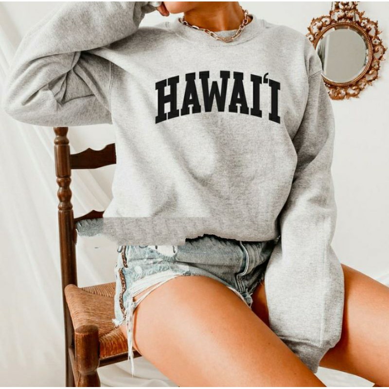 Sweater HAWAII BIG SIZE S - XXXXXL(6XL) Sweatshirt Crewneck Long Sleeve Fashion Pria Wanita Jumbo OVERSIZE 5XL 4XL 3XL 2XL XL L M