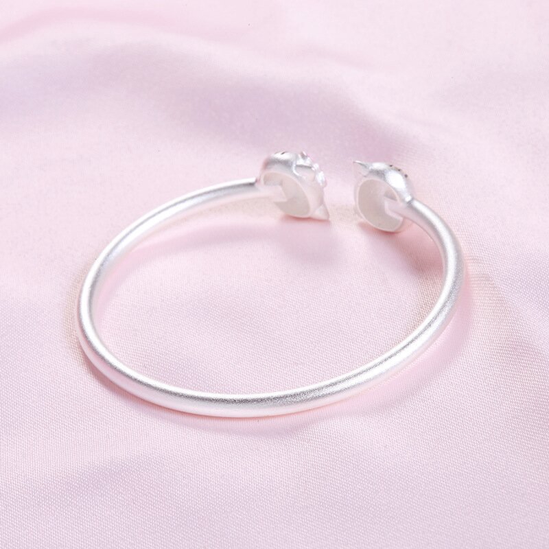 Hello Kitty 925 Silver Bangle Bracelet Child Hand Jewellery