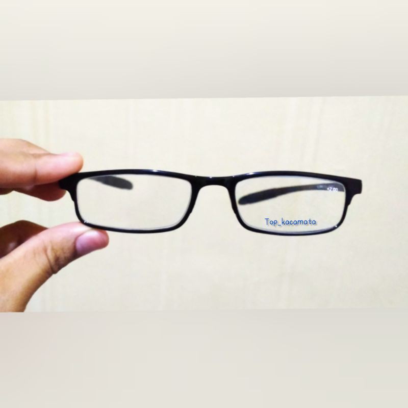 kacamata baca plus siap pakai frame kotak kecil lentur elastis