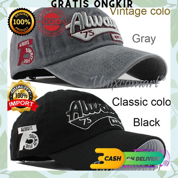 Topi Baseball Pria Polos Distro Pria Hitam Bordir Jaring Baseball Cap Import Model Denim Topi Pria K