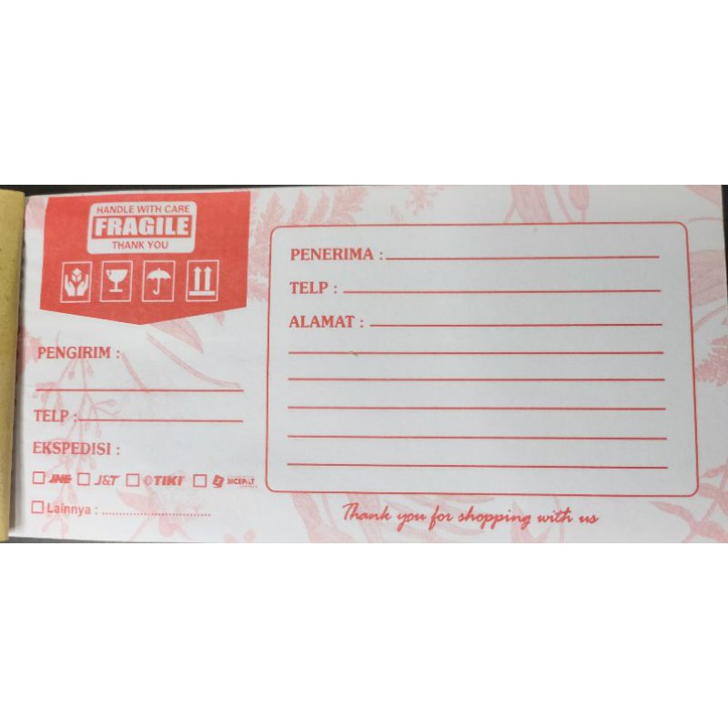 

label pengiriman online shop