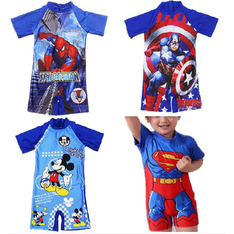  Baju  Renang  One Piece Lengan Pendek Motif Print untuk Anak  