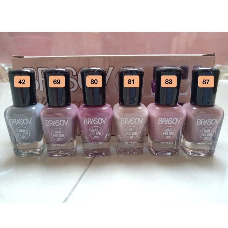 Kutek Brasov Nude Halal Murah 8ml Cat kuku nail 8ml BPOM