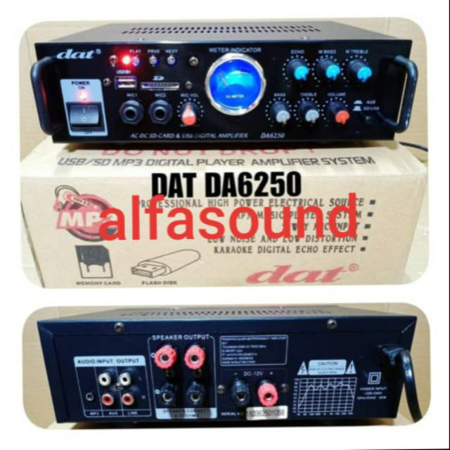 Ampli Karaoke DAT DA 6250 Amplifier DAT DA6250 MP3 USB Digital