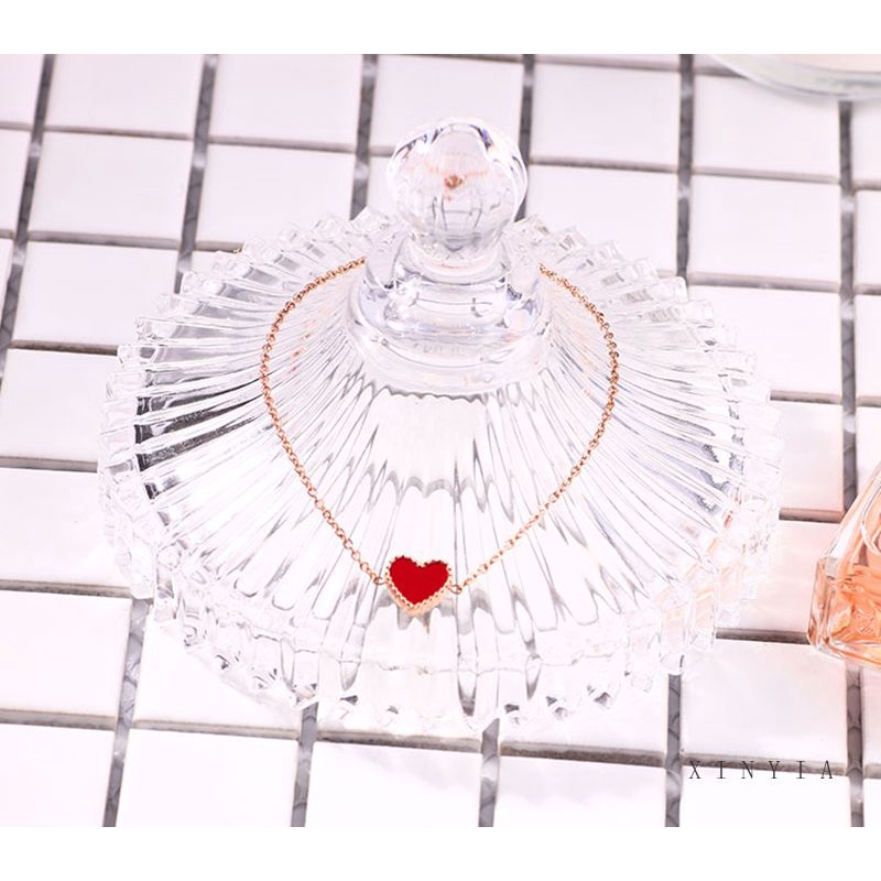 FerenHongXia Gelang Hati Cinta Korea Liontin Gelang Emas Perhiasan