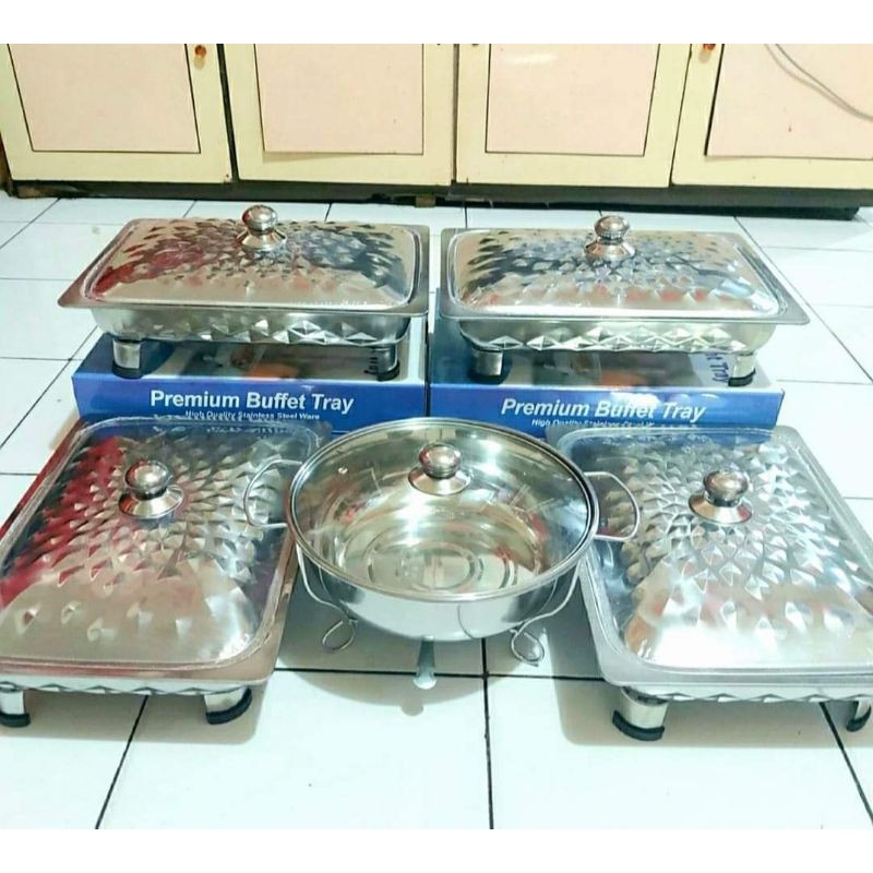 Jual Paket Prasmanan Premium Set 5 Stainless Steel Tempat Saji Fast ...