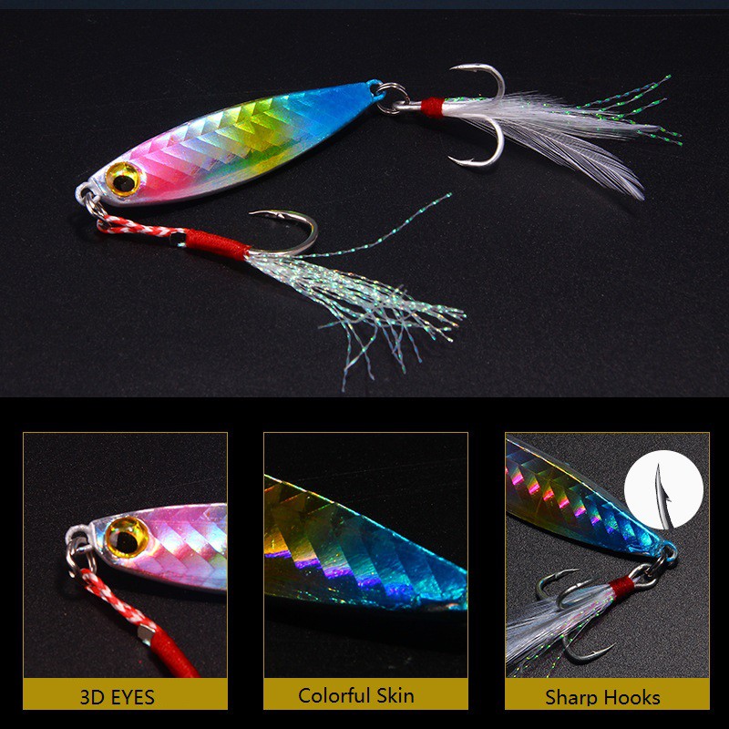 6Pcs Laser Lead Jig Umpan Pancing 7g/10g/15g/20g Fishing Lure Jigging Swimbait Bass Wobbler Kail Memancing Tackle