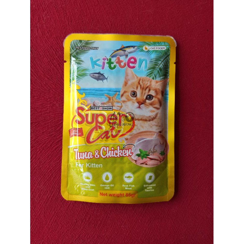 super cat pouch wet food makanan kucing