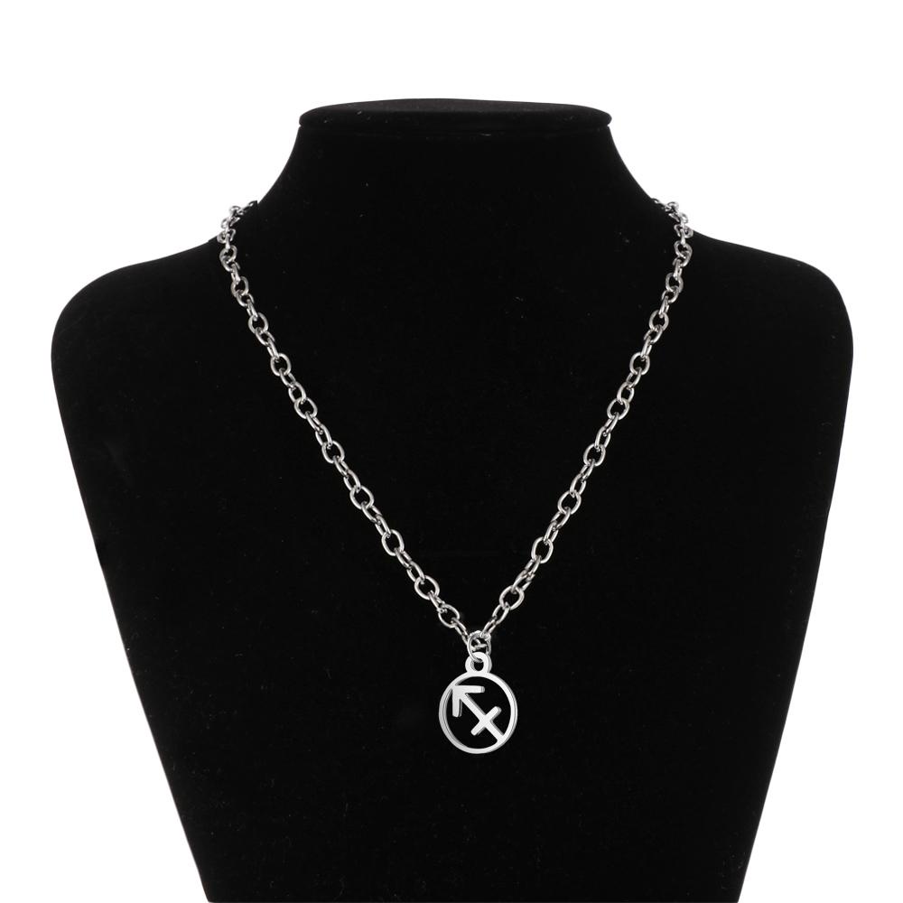 Aksesoris Kalung Simbol R-Bunga Bahan Stainless Steel Charm 12stelasi