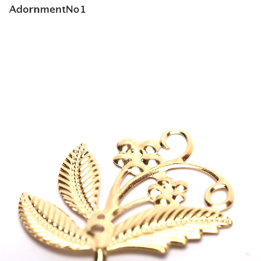 [AdornmentNo1] 50Pcs Vintage Metal Leaf Filigree Flower Slice Charms DIY Craft Jewelry Making [new]