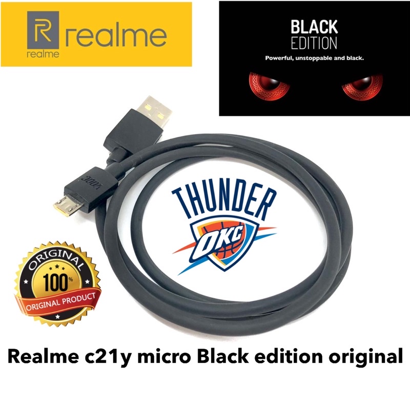 KABEL DATA REALME C21y BLACK EDITION ORIGINAL MICRO 100CM