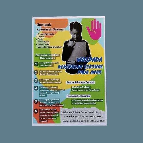 Poster Waspada Kekerasan Seksual Pada Anak  | Poster Dampak Kekerasan Seksual