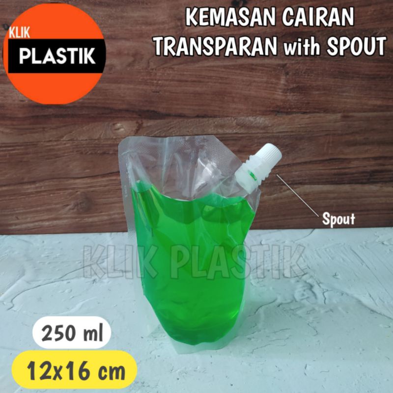 PREMIUM STAND POUCH UNTUK PRODUK CAIRAN DENGAN SPOUT 250ML KPACK