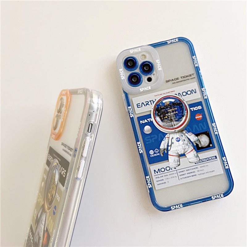 Newest 3D astronaut Phone Case for Phone 12 11 Pro Max X Xs Max XR 8 7 Plus Slim Fit Rubber Bumper Shockproof Soft TPU Cover