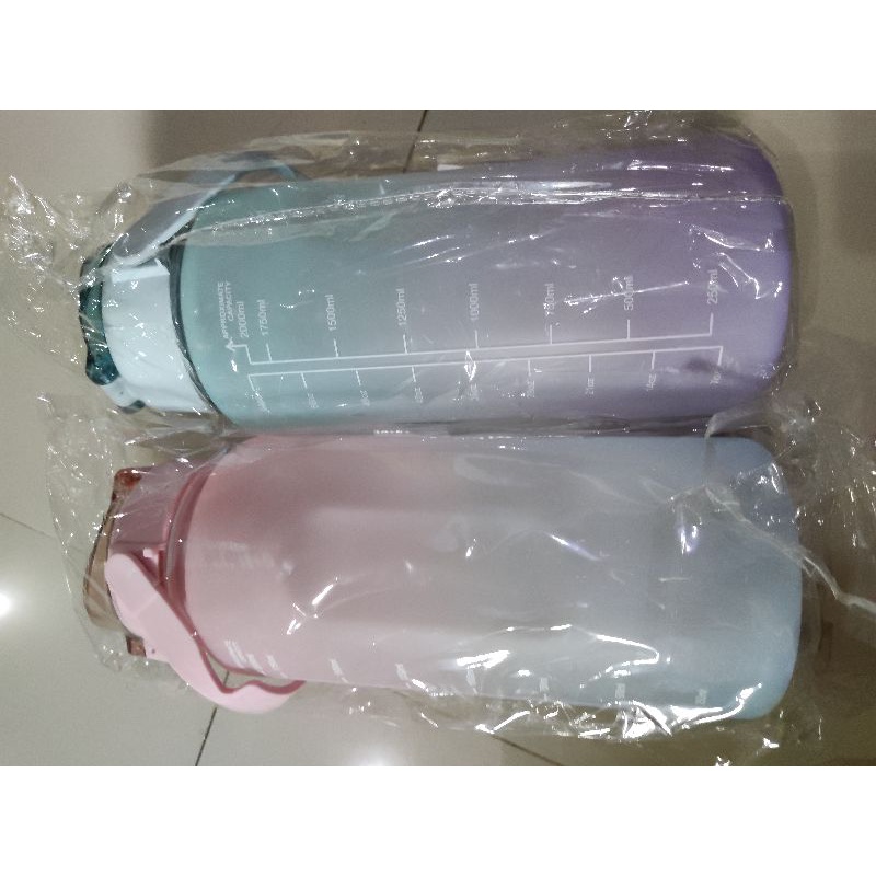 BOTOL MINUM brighten ur day water 2 liter