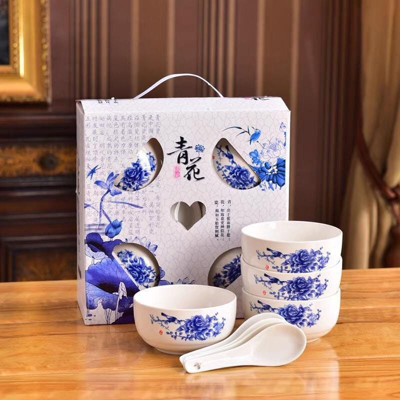 EL#701 1 Set 4 PCS Mangkuk Saji / Mangkok Jepang / Mangkok Sup / Mangkok Nasi / Mangkok Keramik