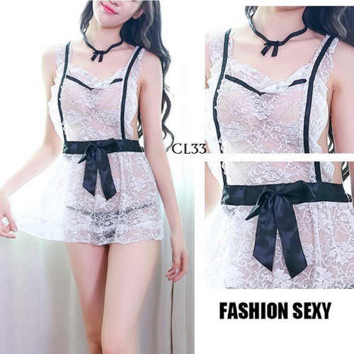 [LIMITED STOCK] LINGERIE KOSTUM COSPLAY LINGERIE FRENCH MAID PELAYAN SEKSI CL33