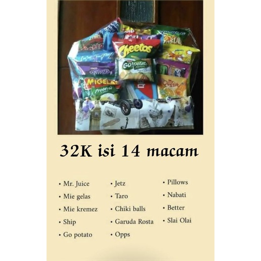 

parcel isi 14 macam