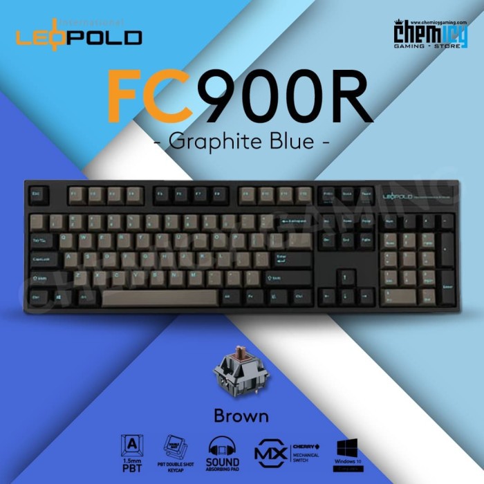 Leopold FC900R Graphite Blue Mechanical Gaming Keyboard