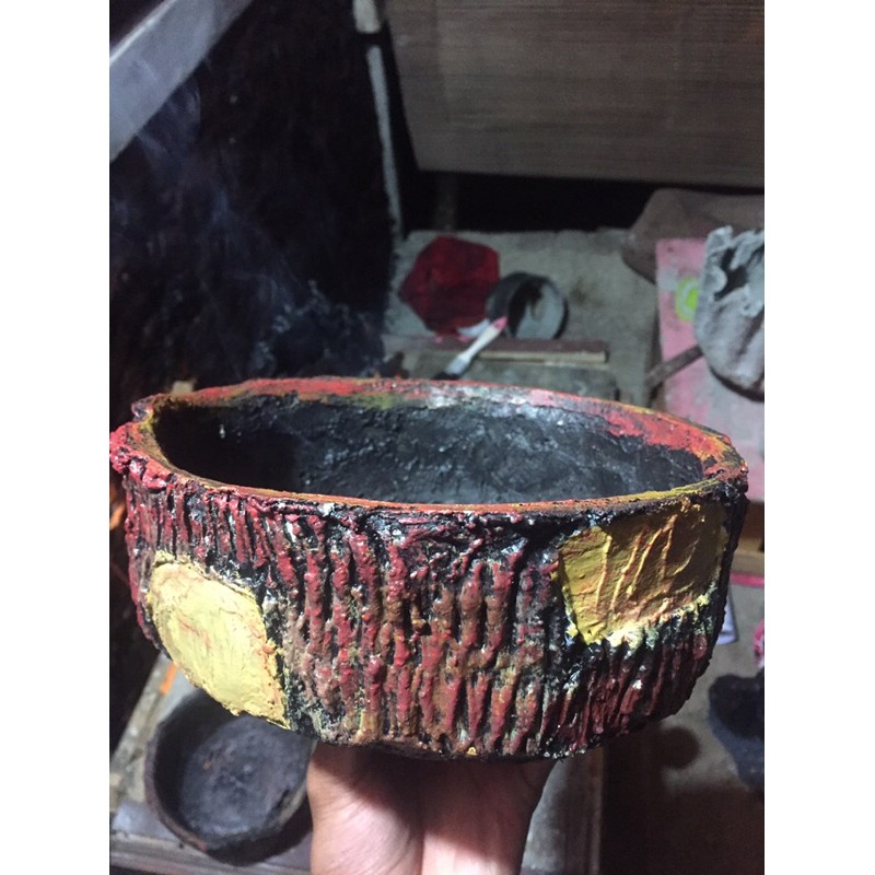 pot bunga / vas bunga hias / pot motif kayu relief cantik / pot bunga murah