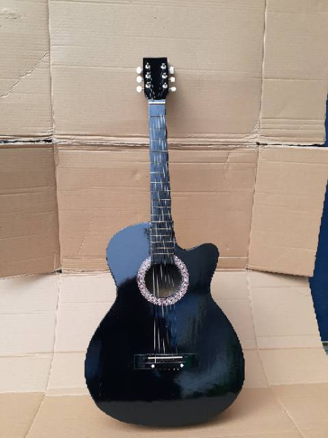 GITAR AKUSTIK MURAH PEMULA GITAR HITAM JAKARTA DEPOK