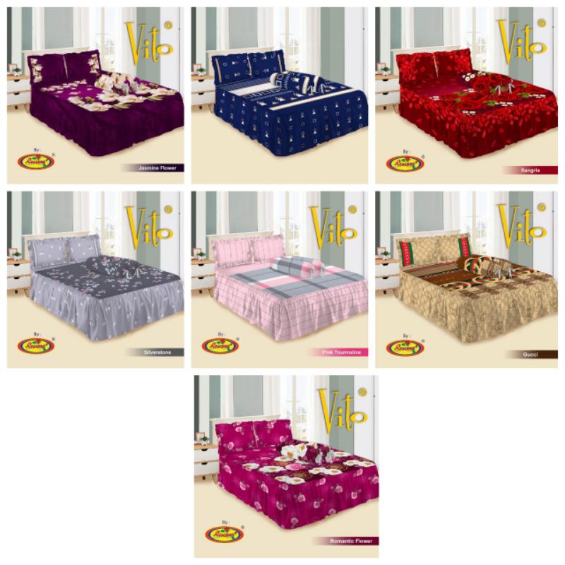 SPREI RUMBAI VITO UK 180X200 KENZO, SANGRIA, JASMINE, ROMANTIC FLOWER, PINK TOURMALINE, SILVERSTONE,