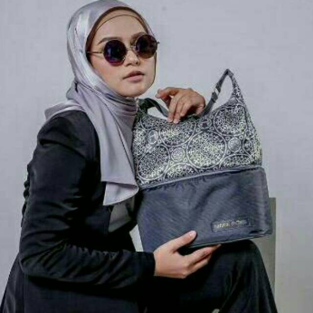Natural Moms Tote Silver Iznik Tas Asi