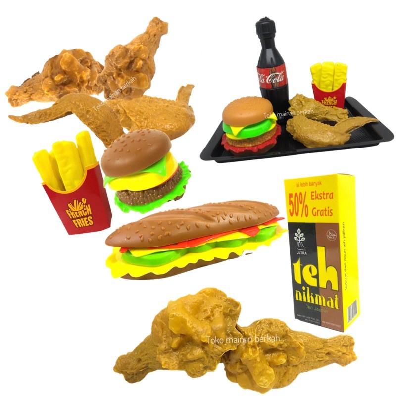 MAINAN AYAM GORENG | MAINAN BURGER | MAINAN FASTFOOD ANAK SET