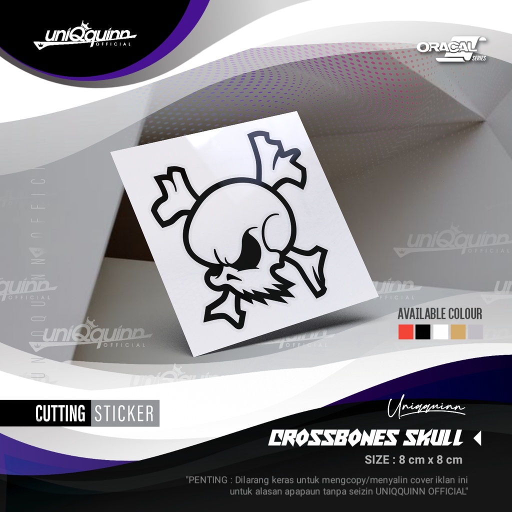 

UQ Cutting Sticker Crossbones Skull | Stiker Tengkorak | Stiker Keren