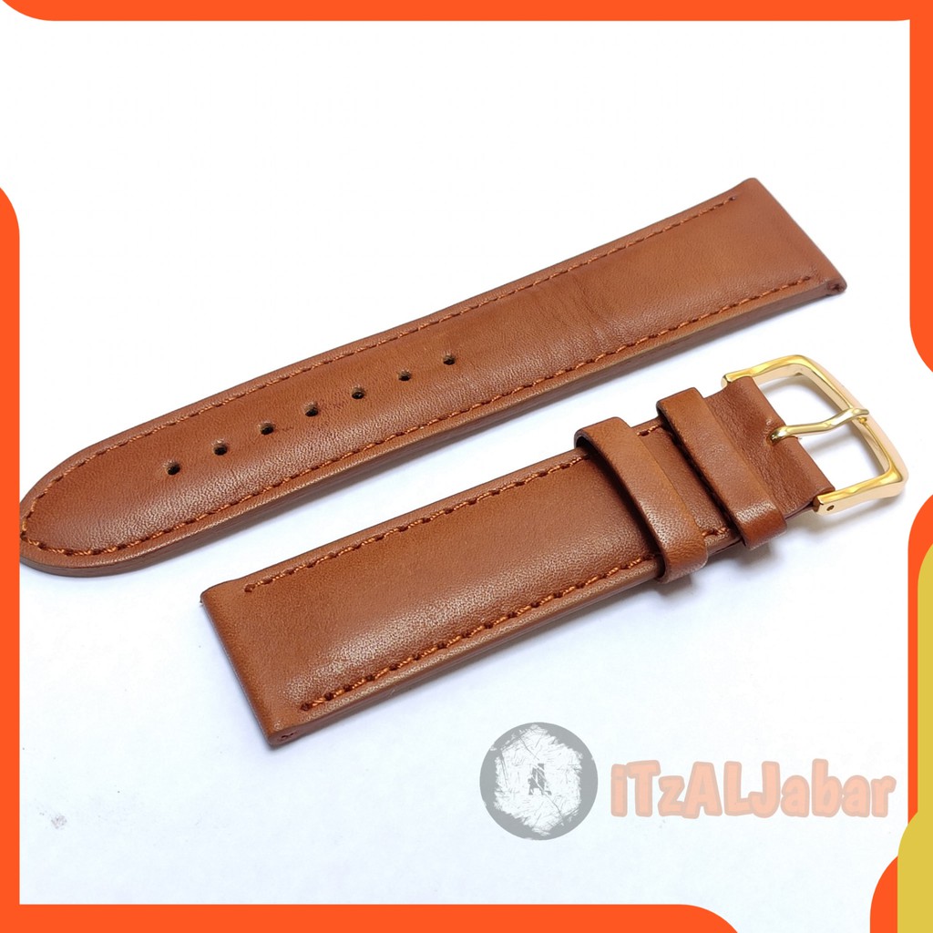 Tali jam tangan Kulit 22mm Leather Strap Coklat GT22