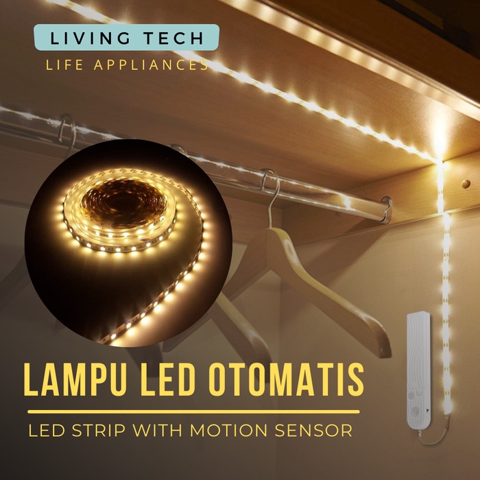 Lampu LED Strip Otomatis Warm Light Lampu LED Otomatis Sensor Gerak - 1 Meter