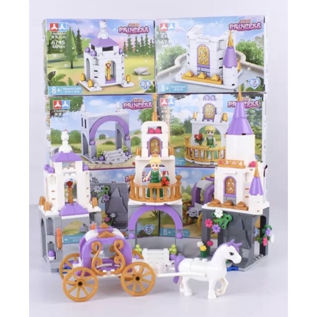 Mainan Anak Perempuan Seri Princess Frozen ICE CRYSTAL HEART Castle 8IN1 - Chaobao 7018