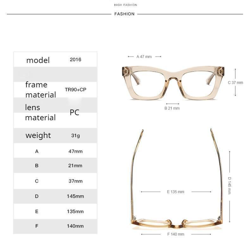 【YUZHU】COD Fashion Baru Warna Matching Cat Eye Glasses