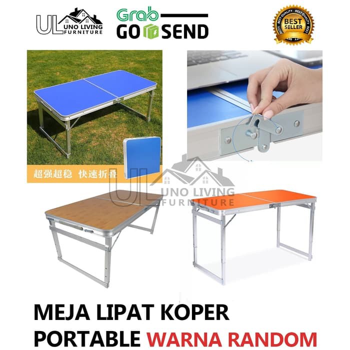 Meja Lipar Koper Portable Meja Lipat Hpl Serbaguna Terbaru