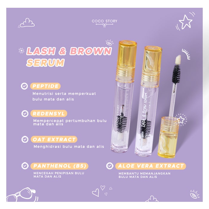 Coco Story Lash &amp; Brow Serum - Serum Bulu Mata - Maskara Bulumata