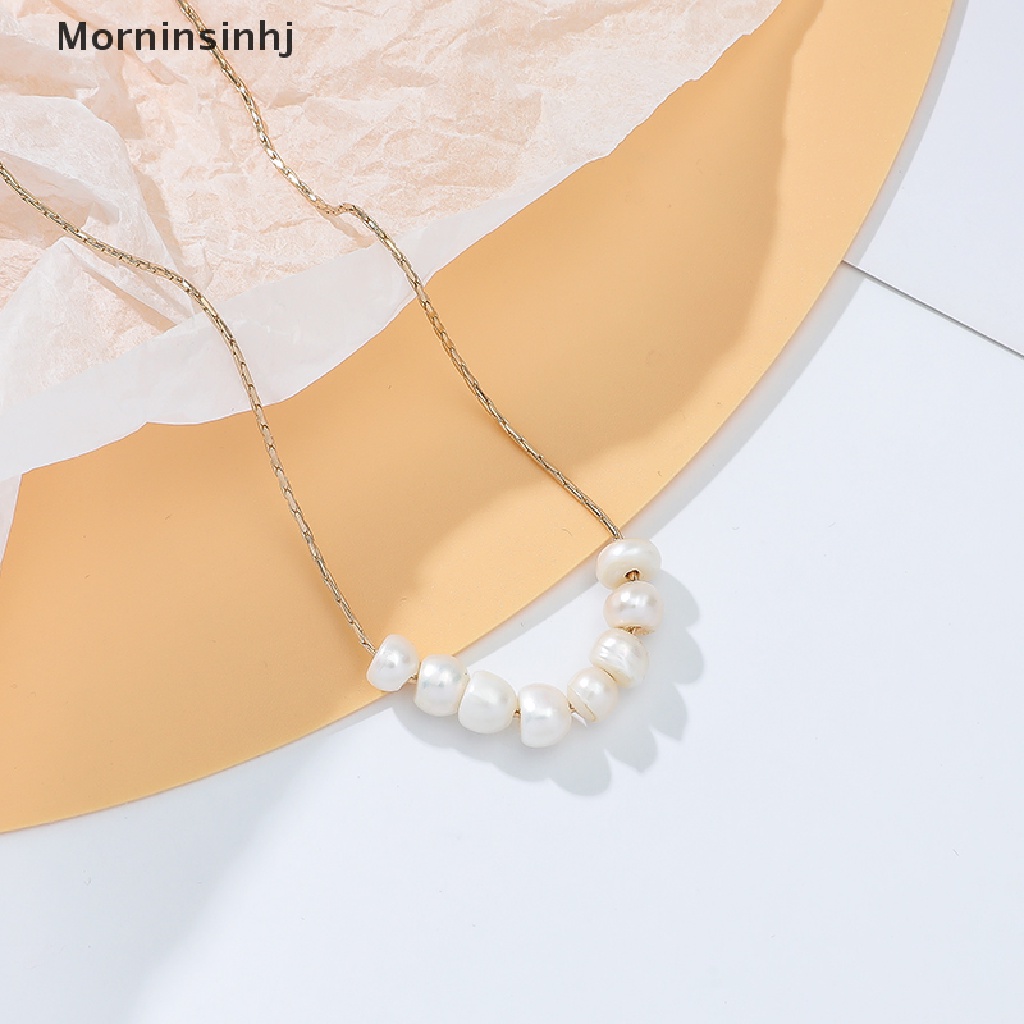 Kalung Rantai Manik-Manik Mutiara Natural Minimalis