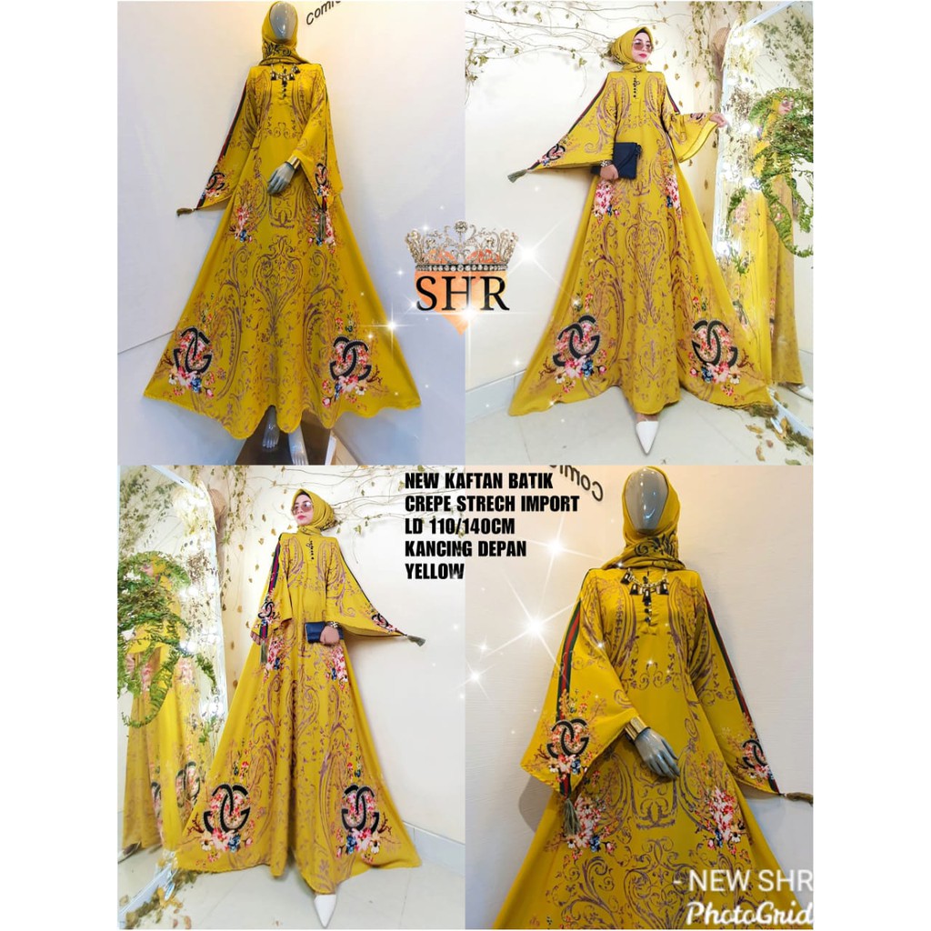 48 READY !!! ORI SHR !!! KAFTAN BATIK CREPE STRETCH  BUSUI FRIENDLY BIG SIZE