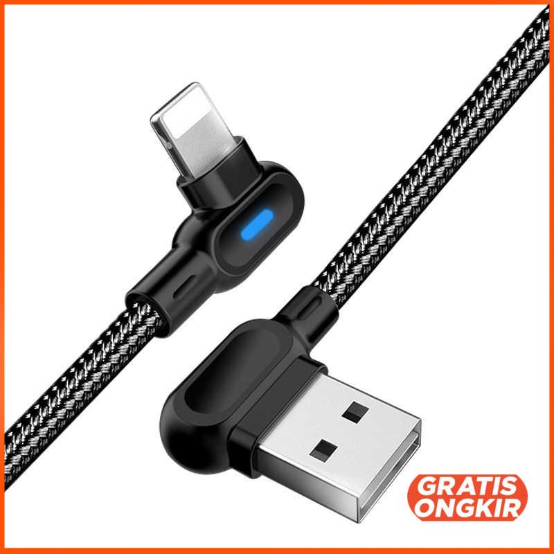 Kabel Charger USB L Shape 2.4A 1 Meter - UGI02 Lightning