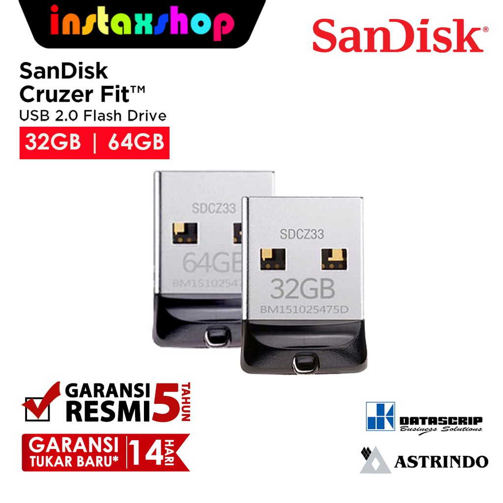 SanDisk Cruzer Fit USB 32GB 64 GB  2.0 Flash Drive CZ33