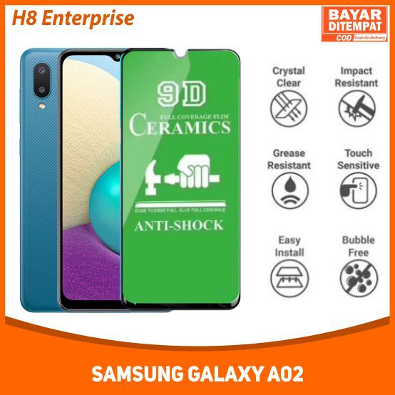 Tempered Glass CERAMIC Full Cover BLUELIGHT ANTI RADIASI Anti Shock For Samsung Galaxy A02