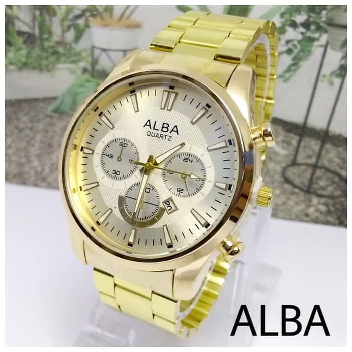 Jam tangan alba tanggal gold pria jam tangan pria Jam Tangan Jam Tangan Analog