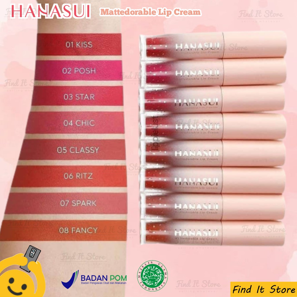 Hanasui Mattedorable Lip Cream Matte | Boba Edition Series | Matcha Series | BPOM | Waterproof 2in1 Lip &amp; Blush On