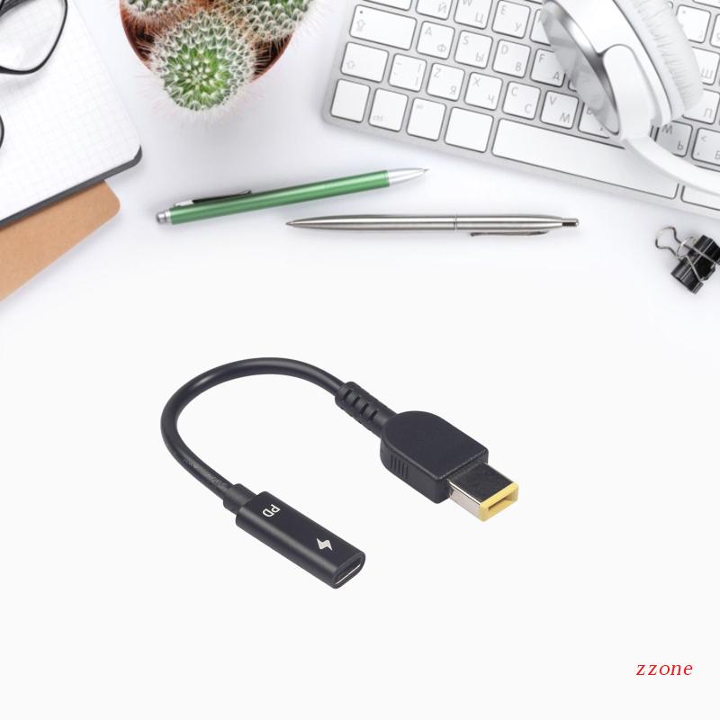 Zzz Adapter Konverter Charger Laptop DC 90W 11x4.5mm Male Ke USB Tipe-C Female Untuk Lenovo Thinkpa